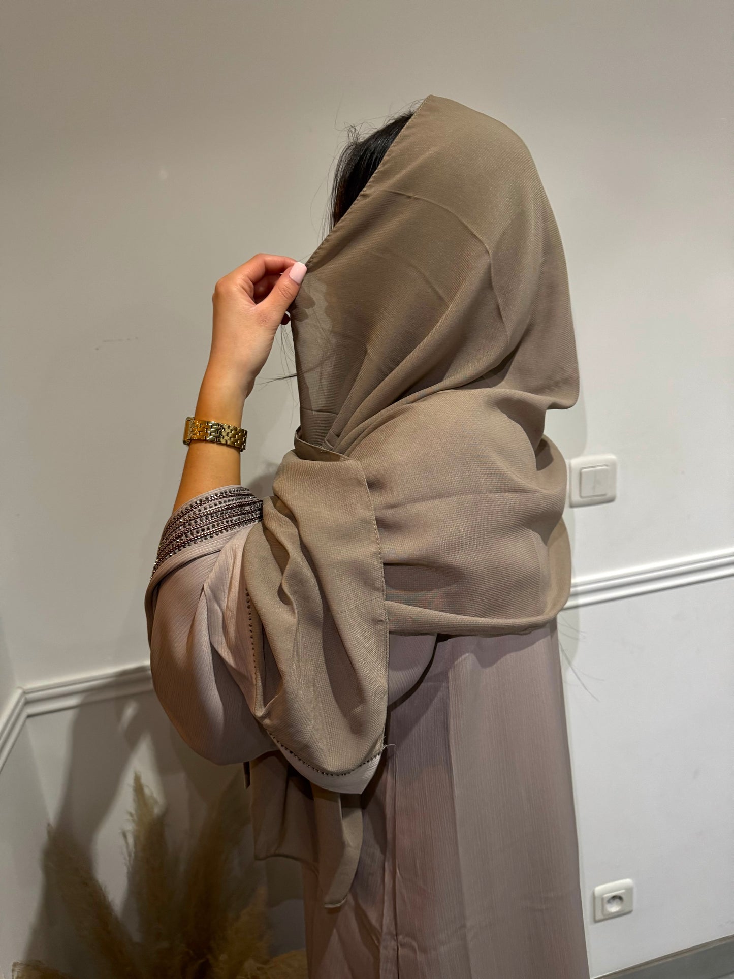 ENSEMBLE ABAYA NUDE-PERLES