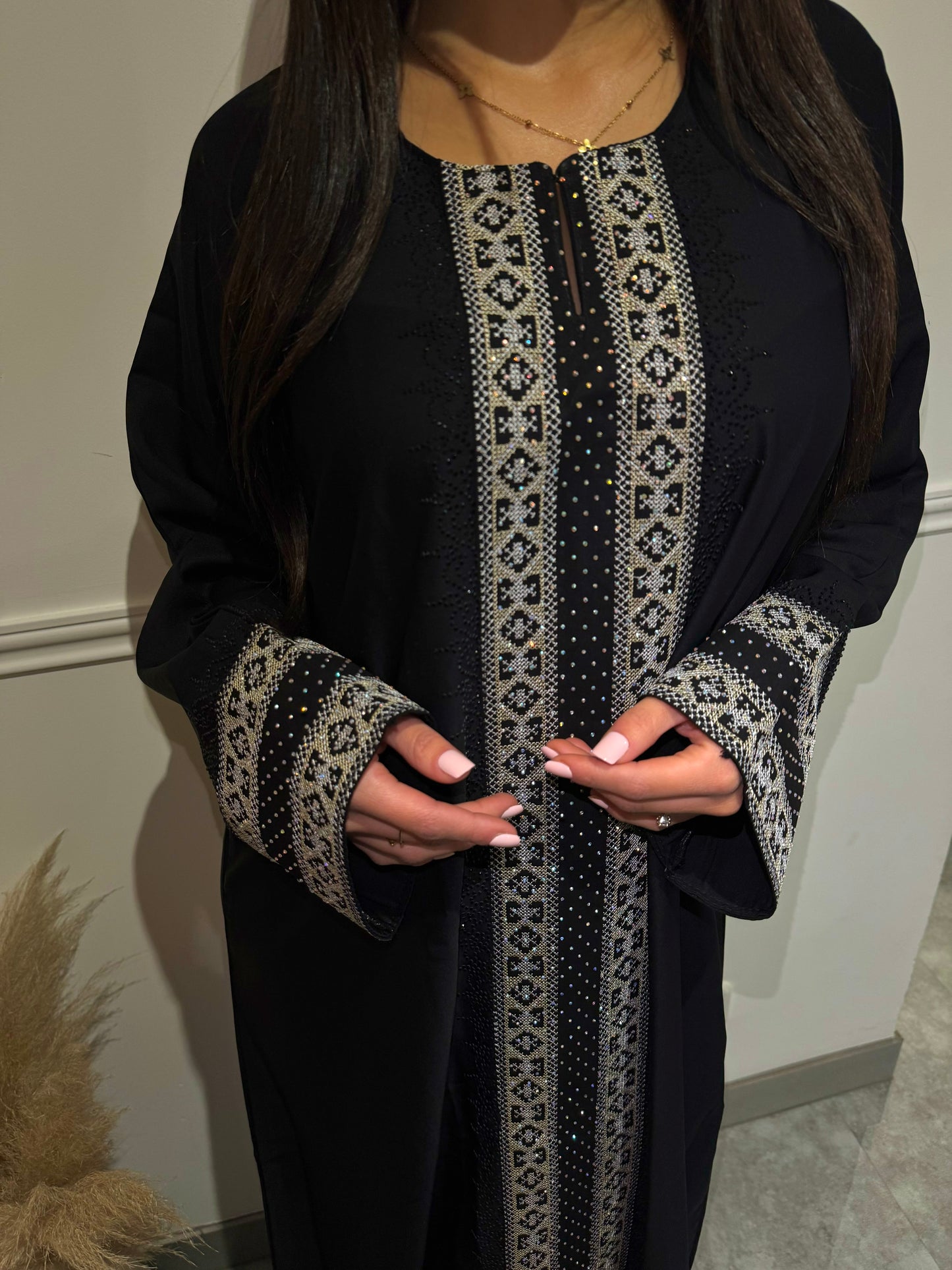 ABAYA NOIR/ARGENT