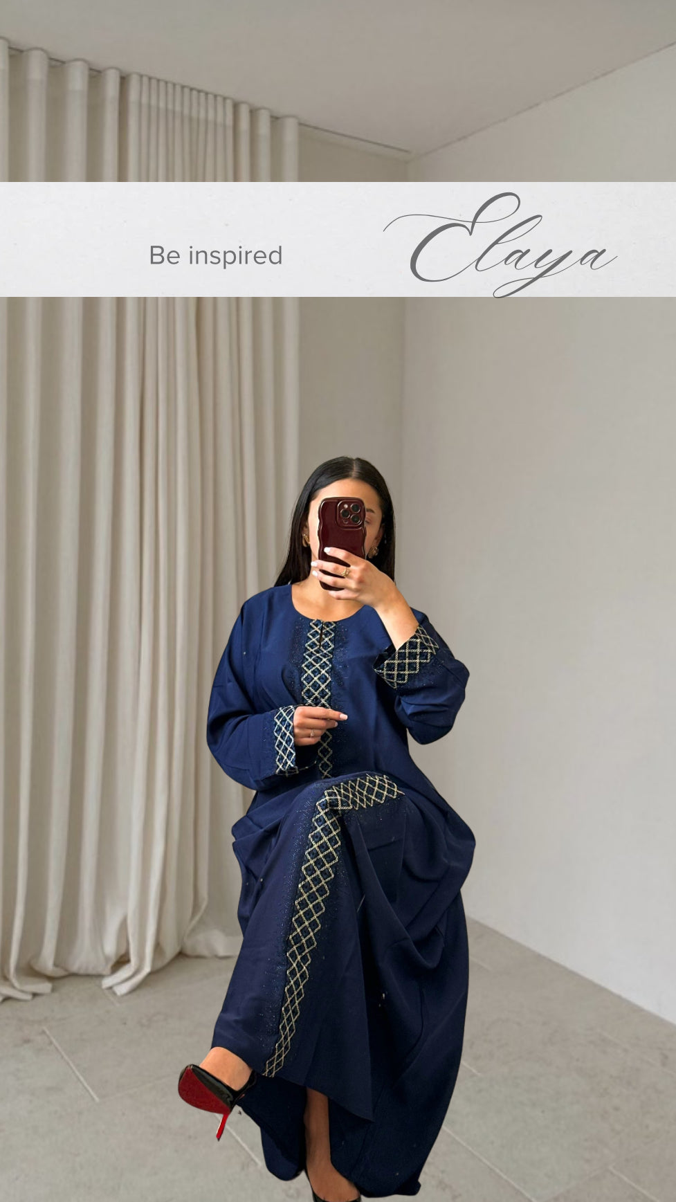 ABAYA BLEU ROYAL DUBAI